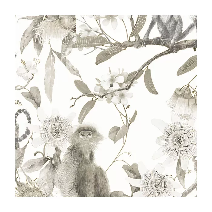 Lemur Wallpaper Beige, Sepia, Taupe, Beige Safari Norwall Wallcovering G67959