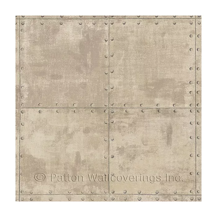 Steel Tile Wallpaper Beige, Brown Norwall Wallcovering LL36227