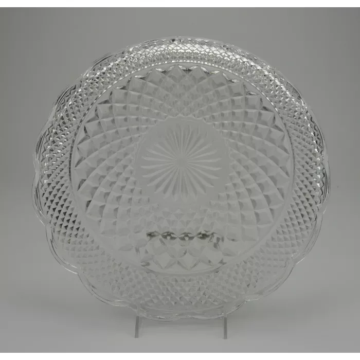 Anchor Hocking Glass - Wexford Clear Pattern - Lazy Susan Tray - 14" Round