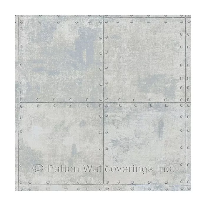 Steel Tile Wallpaper Metallic Silver, Cream Norwall Wallcovering LL36230