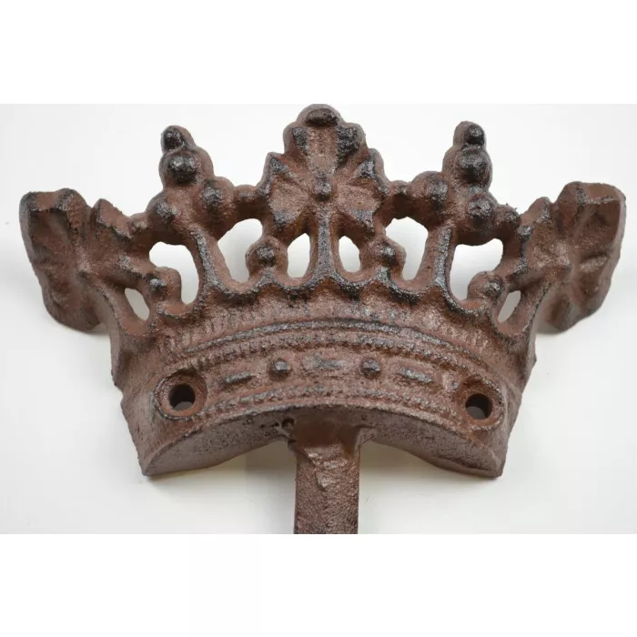 Cast Iron Wall Hook - Royal Crown Design - 5" Wide