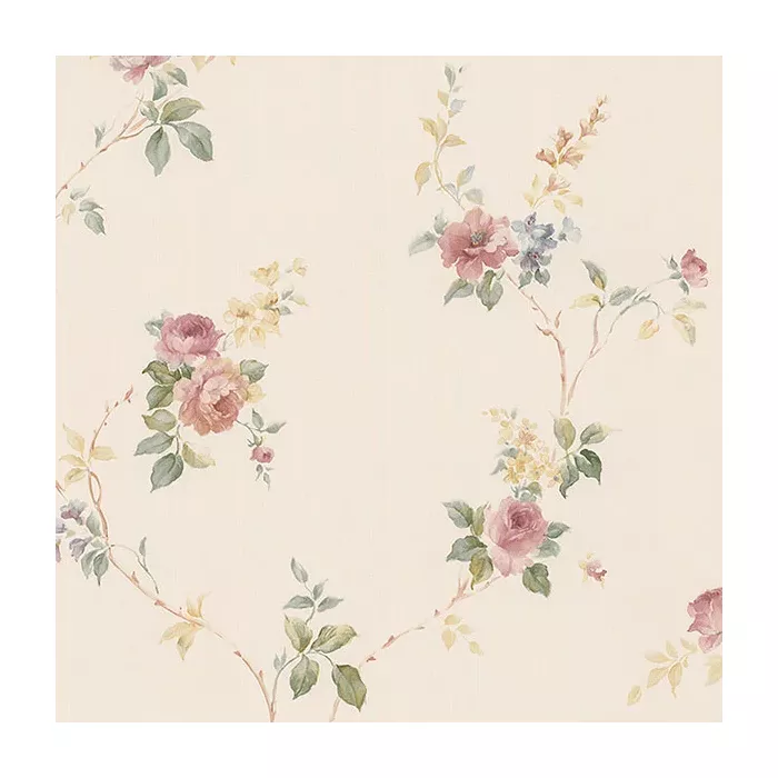 White Wedding Trail Wallpaper Pink, Cream, Yellow, Blue Norwall Wallcovering CN24623