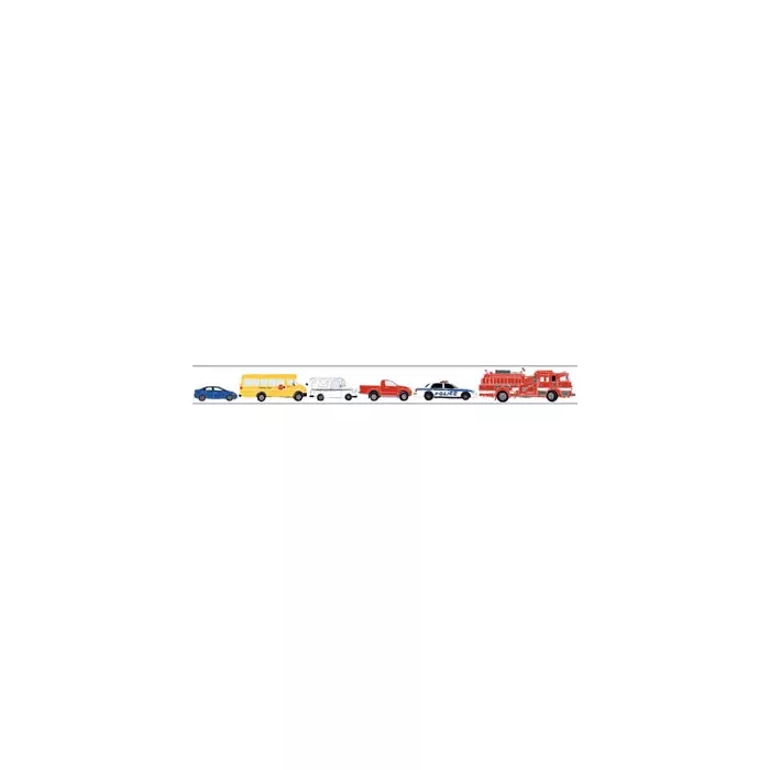 Vehicles on Main Street Wallpaper Border ZB3155BD