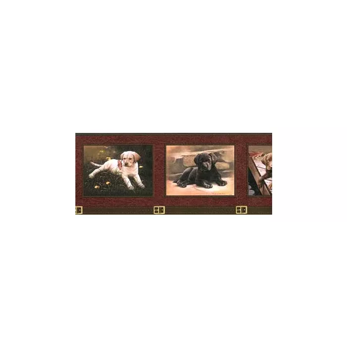 Burgundy Labrador Dog Wallpaper Border