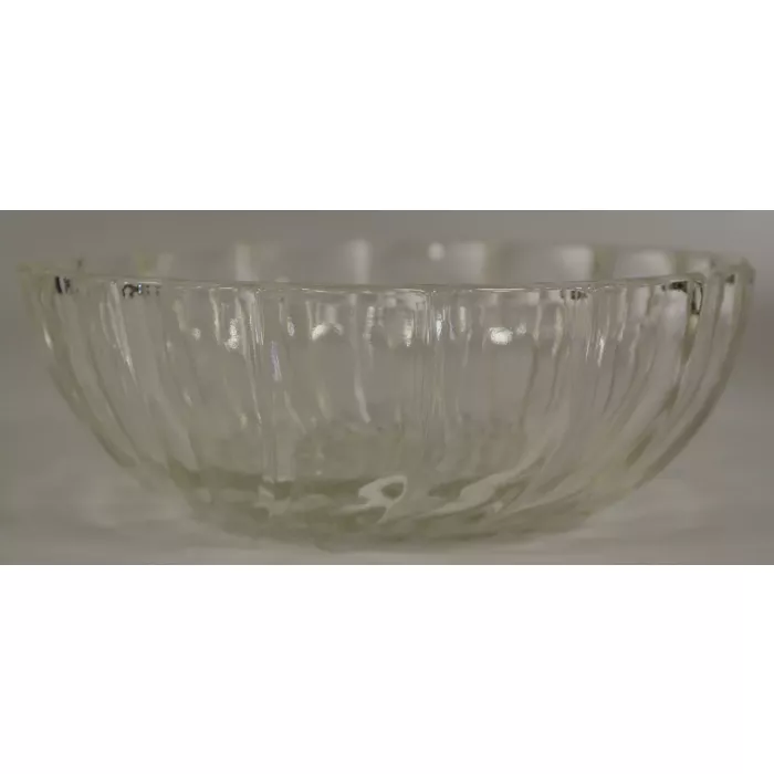 Clear Glass Swirl Pattern Fruit / Dessert Bowl - 5" Round