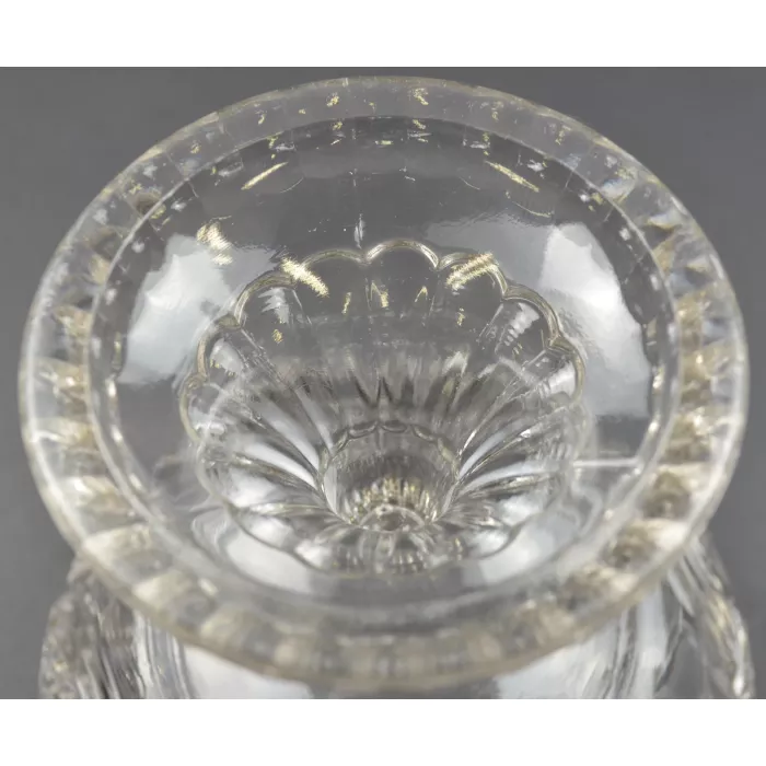 Clear Glass Horn Of Plenty Pattern Compote - 5.25" Tall