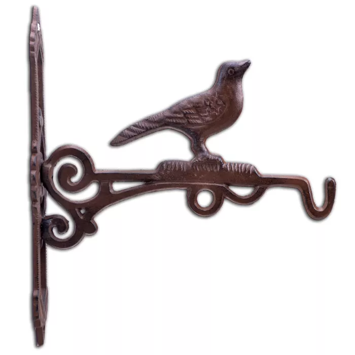Decorative Bird Cast Iron Plant Hanger Hook - 10.75" Deep