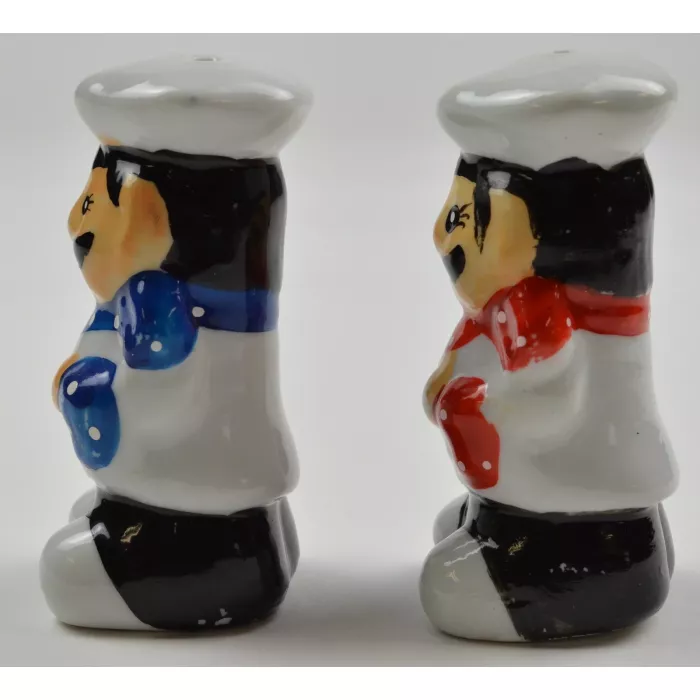Ceramic Salt & Pepper Shakers - Chefs - 3.375" Tall