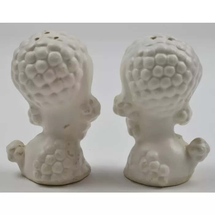 Vintage White Ceramic Poodle Salt & Pepper Shakers - 3.25" Tall