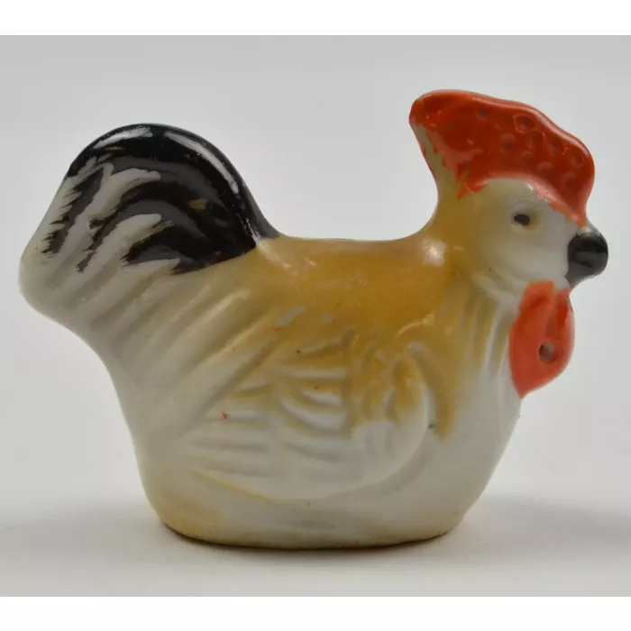 Vintage Ceramic Rooster Mini Salt Shaker - 1.375" Tall