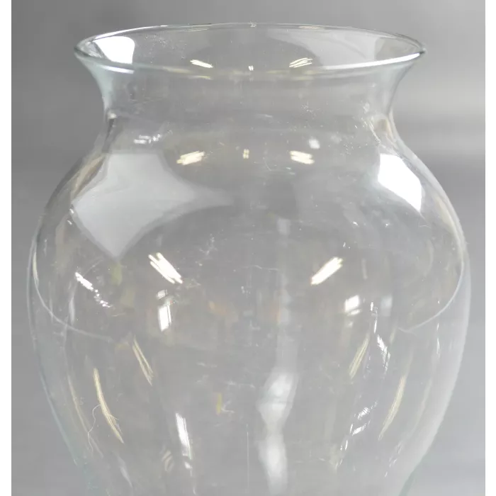 Clear Glass Large Flower Vase - 10.5" Tall