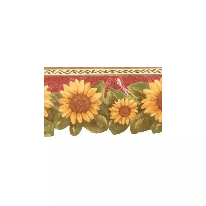 Sunflower and Dragonfly Wallpaper Border