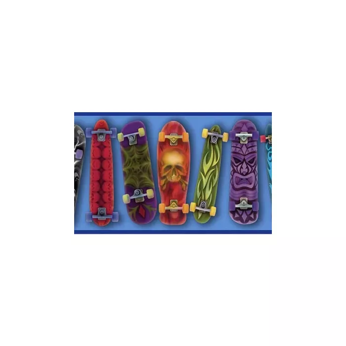 Blue Skateboard Wallpaper Border GU92051B