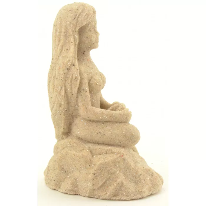 Mr. Sandman Sand Sculpture Figurine - Sitting Mermaid - 4.5" Tall