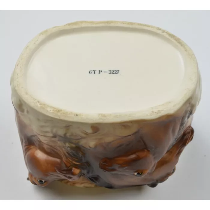 Horse Pattern Ceramic Pottery Planter - 4.25" Tall