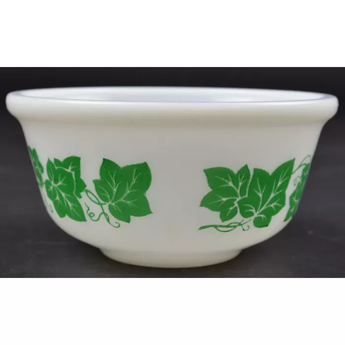 Hazel Atlas Mixing Bowl - Green Ivy Pattern - 6" Wide