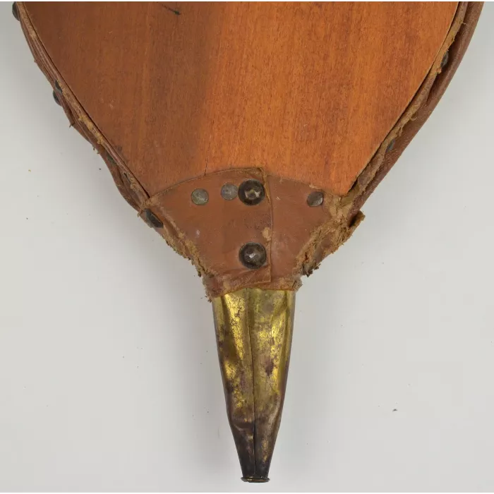 Antique Wood & Leather Hearth Fireplace Bellows - 17" Tall