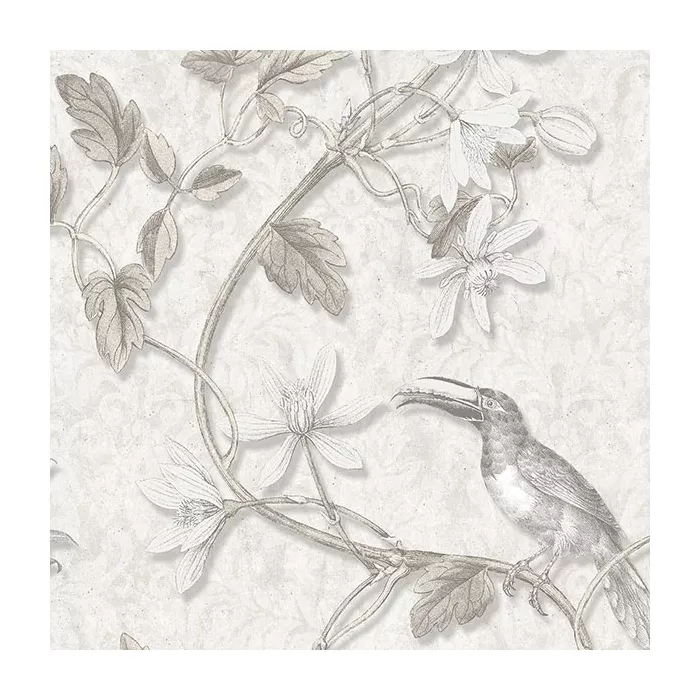 Toucan Toile Wallpaper Beige, Grey Norwall Wallcovering MH36530