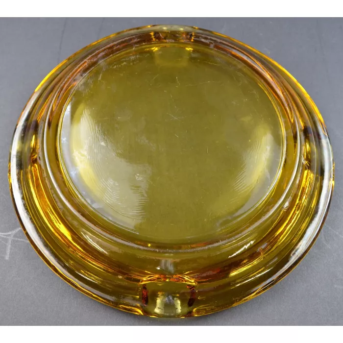 Large Amber Glass Cigar Ashtray - 7.875" Wide
