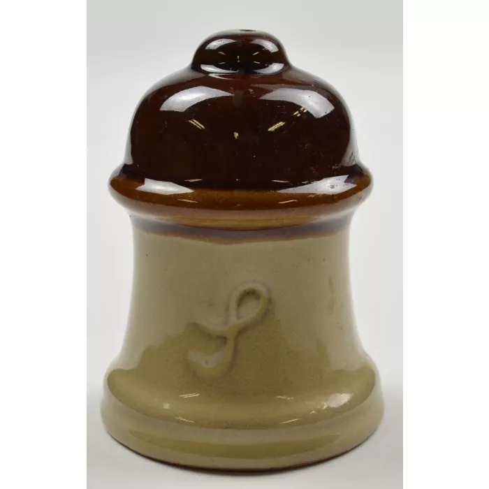 Brown & Beige Bell Shaped Ceramic Salt & Pepper Shakers - 2.75" Tall