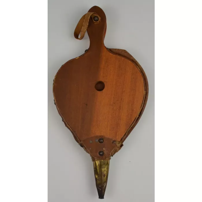 Antique Wood & Leather Hearth Fireplace Bellows - 17" Tall