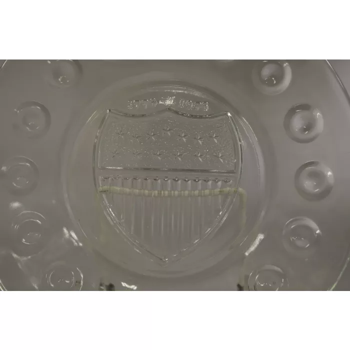 Clear Glass Bicentennial Plate - Shield Pattern - 1776 - 1976 - 8" Round