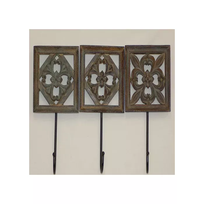 Decorative Resin Wall Hooks - Set of 3 - Home Decor