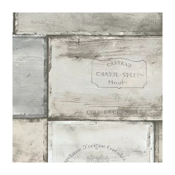 Wine Crates Wallpaper Teal, Beige Norwall Wallcovering CK36613