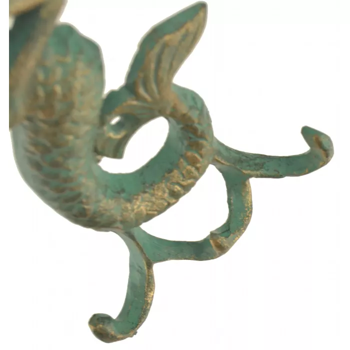 Metal Wall Hanging Key Hook Rack - Mermaid - 6" Tall