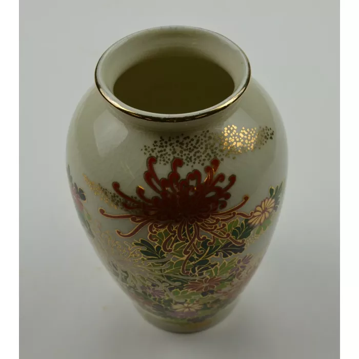 Floral Pattern Art Pottery Vase - 6.5" Tall