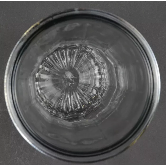 Vintage Clear Glass Panel Pattern Footed Flower Vase - 9.75" Tall