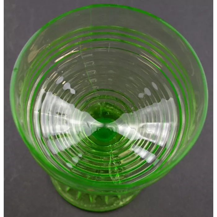 Anchor Hocking - Circle Green Pattern - Champagne or Tall Sherbets - Set Of 3