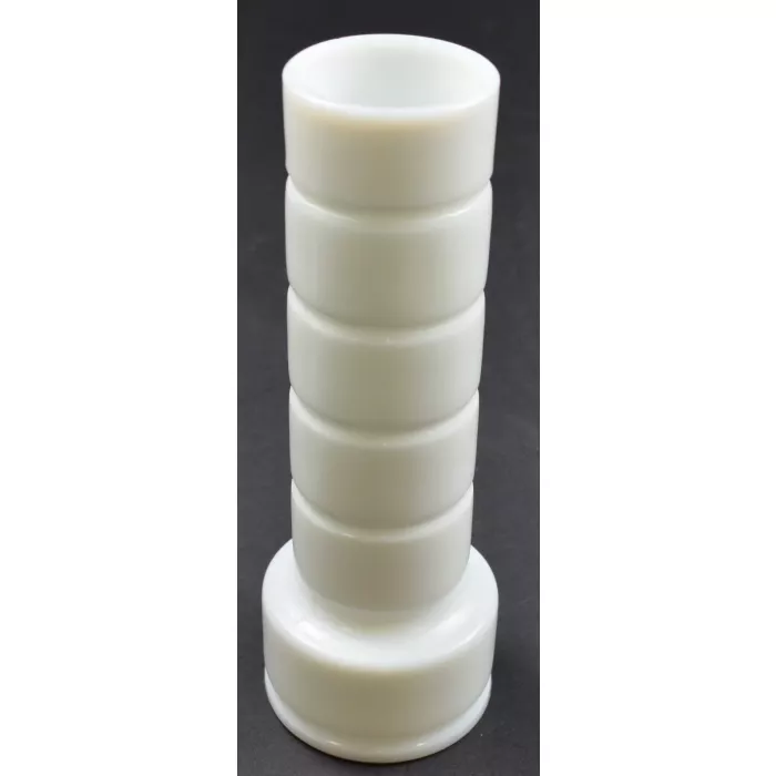Vintage Milk Glass Stacked Ring Pattern Flower Vase - 6.75" Tall