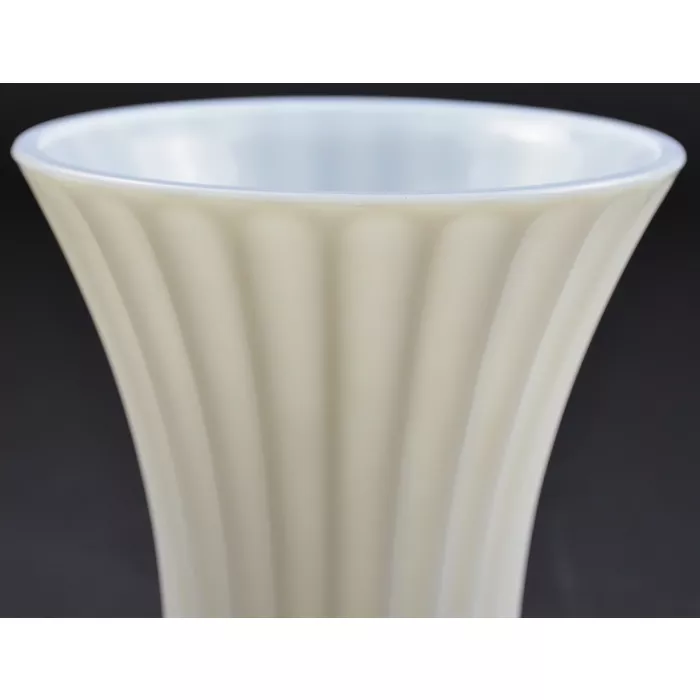 Vintage Flared Milk Glass Flued Flower Vase - 7.25" Tall