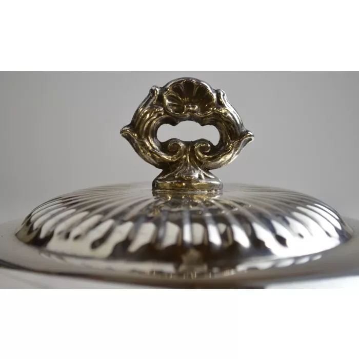 Vintage Silver Plated 3 Piece Casserole Dish With Pyrex Glass Insert
