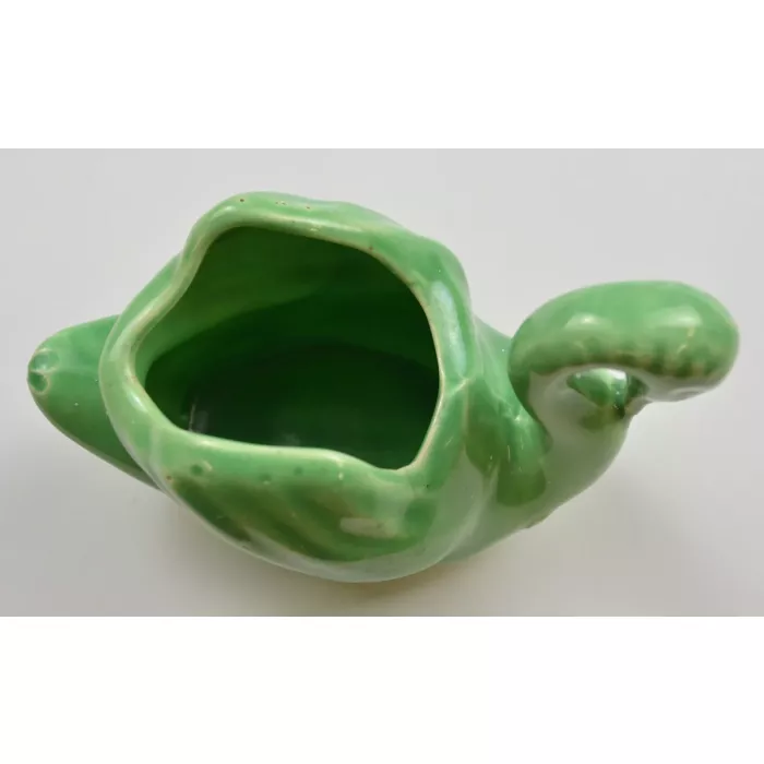 Vintage Green Swan Planter - Pottery - 3" Tall