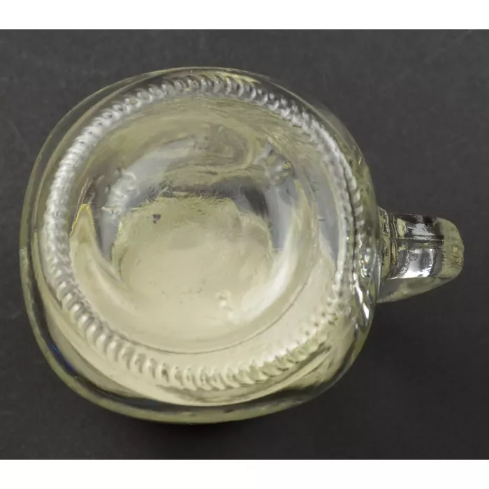 Vintage Clear Glass Golden Harvest Cornucopia Salt Shaker With Metal Lid