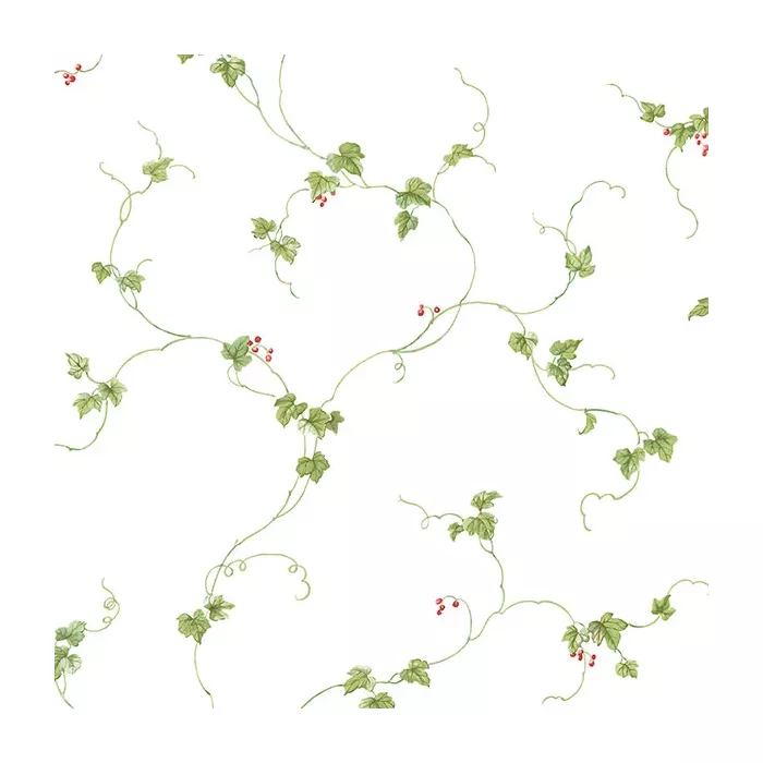 Small Berries Trail Wallpaper Red, Green Norwall Wallcovering FK34438