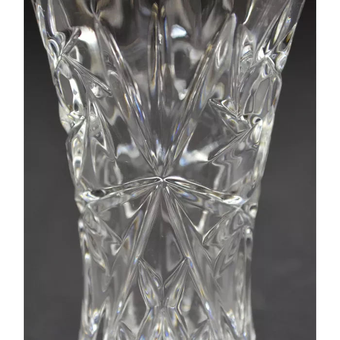 Vintage Clear Glass Pinwheel Pattern Vase - 4" Tall
