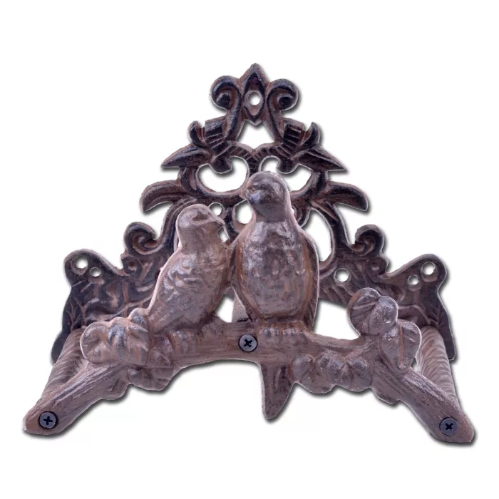 Cast Iron Garden Hose Holder - Love Birds - 8.75" Wide