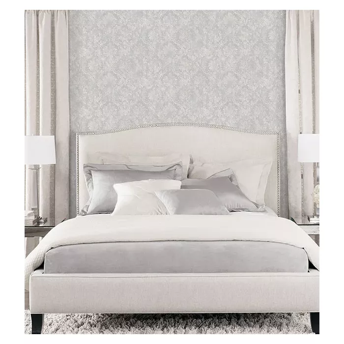 Canvas Damask Wallpaper Grey, White Norwall Wallcovering SD36101