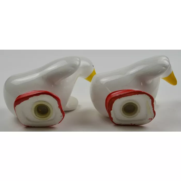 Ceramic Salt & Pepper Shakers - White Ducks With Yellow Beak - 3.5" Tall