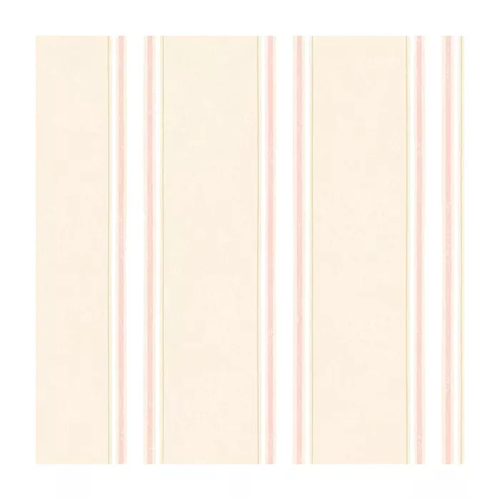 Shabby Stripe Wallpaper Cream, Pink, Light Green Norwall Wallcovering AB27638