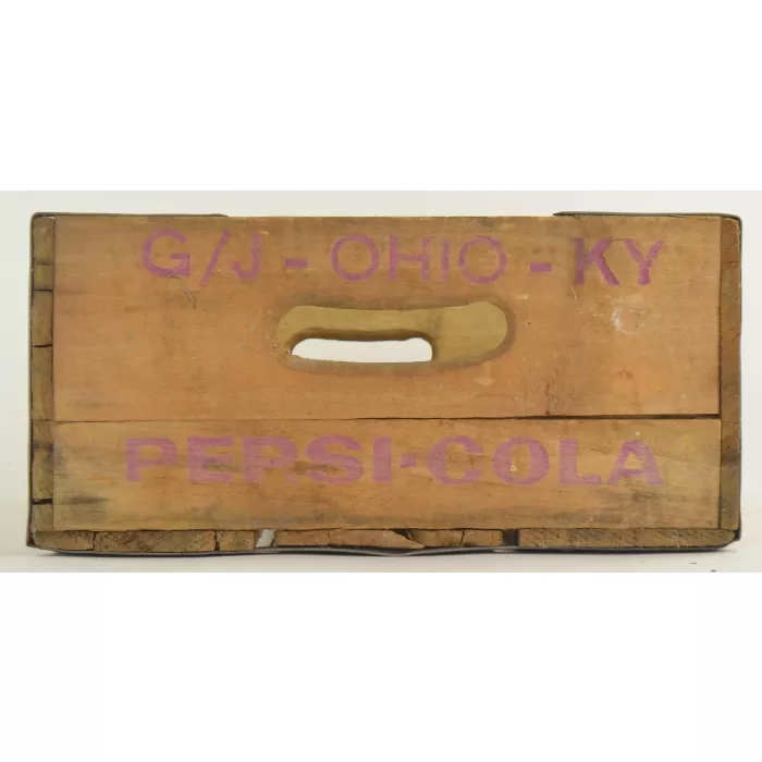 Pepsi Cola Crate - Wood Grain Carrier - Signer 1988