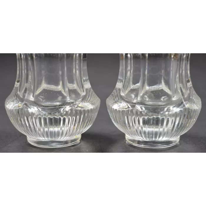 Vintage Clear Glass Panel Design Salt & Pepper Shakers - 3.75" Tall