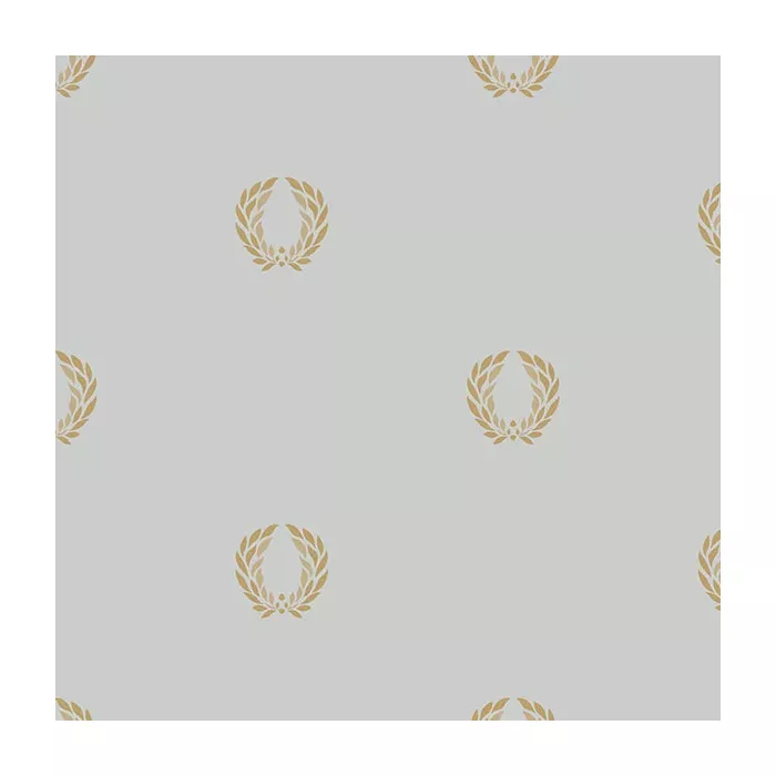 In Register Laurel Leaf Wallpaper Blue, Metallic Gold Norwall Wallcovering IM36409