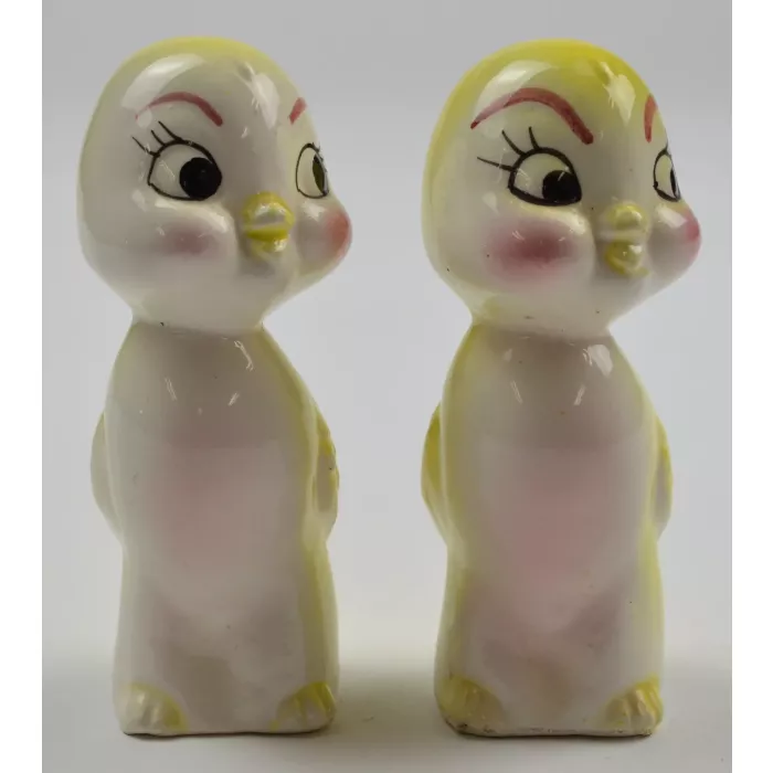 Ceramic Salt & Pepper Shakers - Yellow Canaries - 4.25" Tall