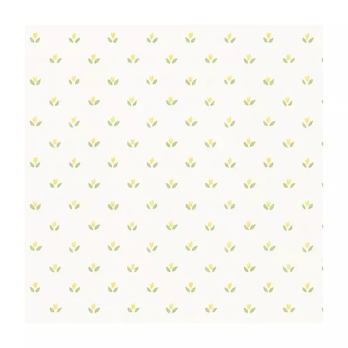 Mini Tulip Wallpaper Yellow, Green Norwall Wallcovering FK26950