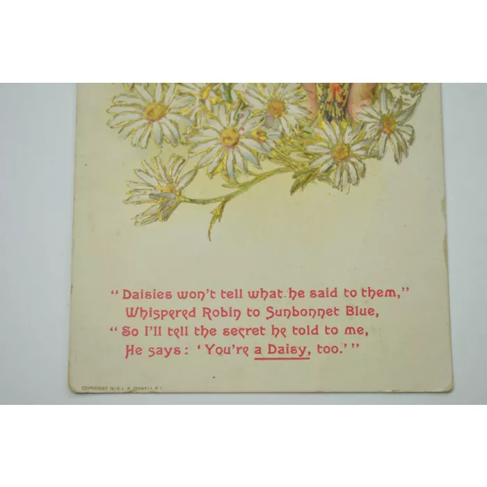 Vintage Postcard - Greeting Card - Daisies Won't Tell What He Said To Them - Early 1900's