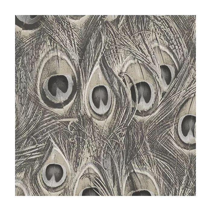 Peacock Wallpaper Taupe, Grey Norwall Wallcovering MH36522